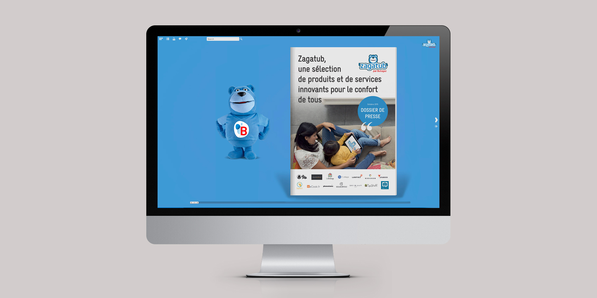 Zagatub - dossier de presse digital interactif - home